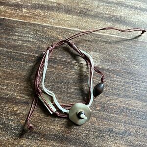 Brown and cream cord bracelet